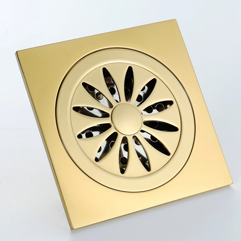 

High-Quality Bathroom Floor Drain and Odor-Resistant Floor Drain All Copper Balcony Square Floor Drain