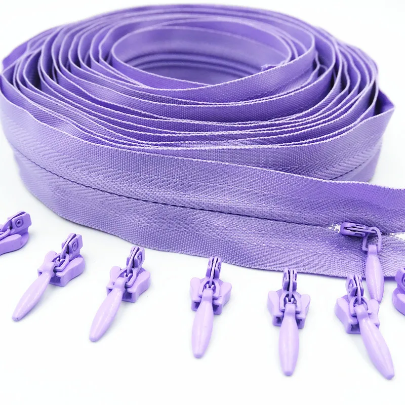 

3# Invisible Nylon Zipper 5 Meters Long Zipper 10 Auto Locking Sliders Used For Clothing Handbags