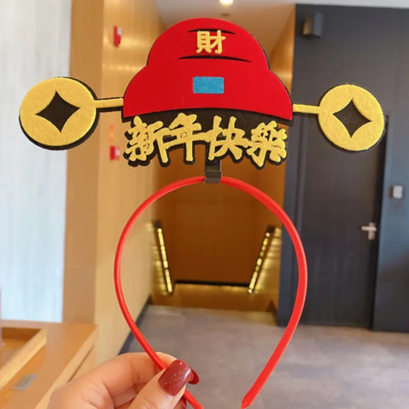 

Зима 2022, новая популярная голова тигра, голова тигра, год Тигра, обруч для волос, новый год, праздничный красный обруч с головой, Бог богатств...