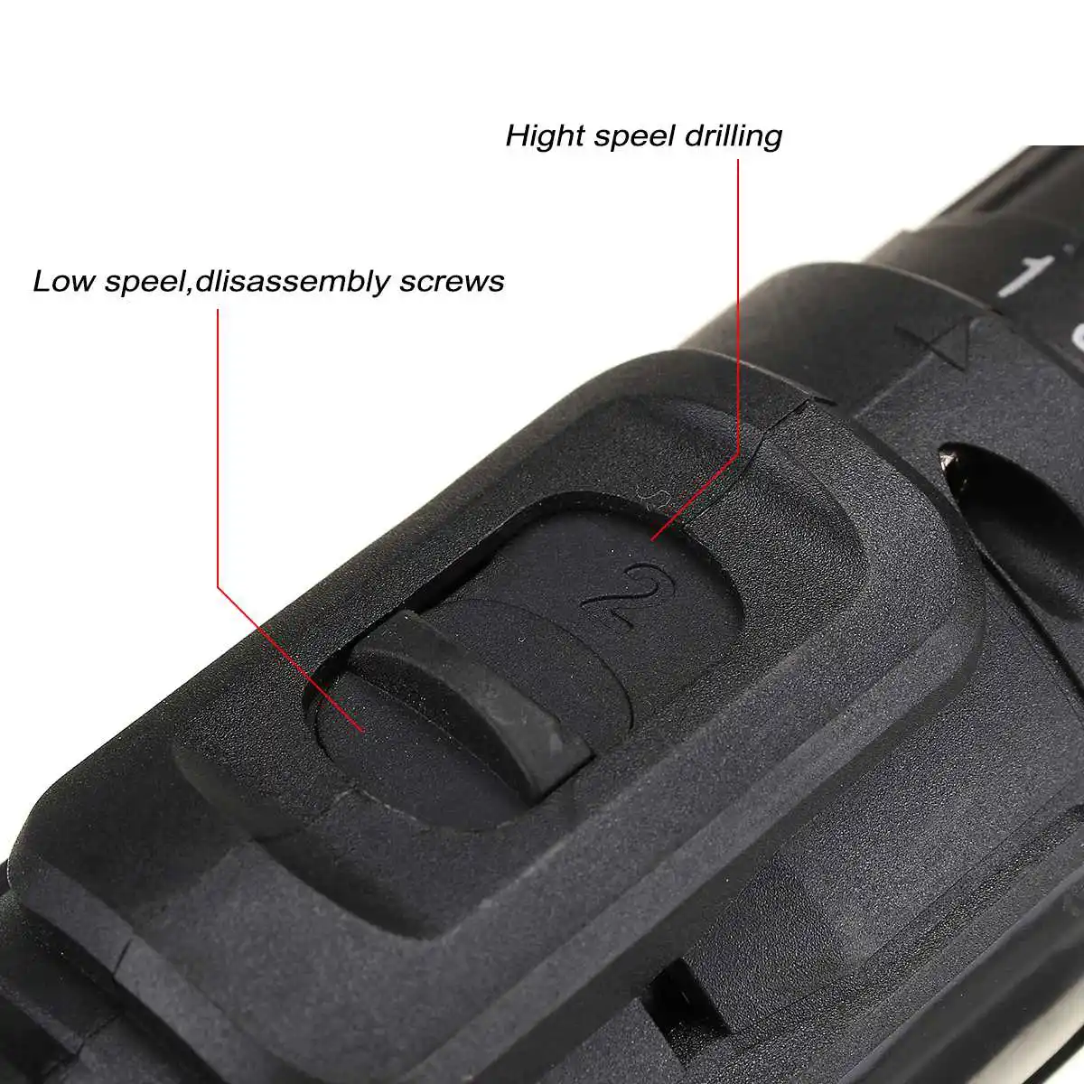 

3in1 48V Cordless Impact Drill Electric Screwdriver 25+3 Torque Rechargeable Dual Speed Power Tools With 2 Battery