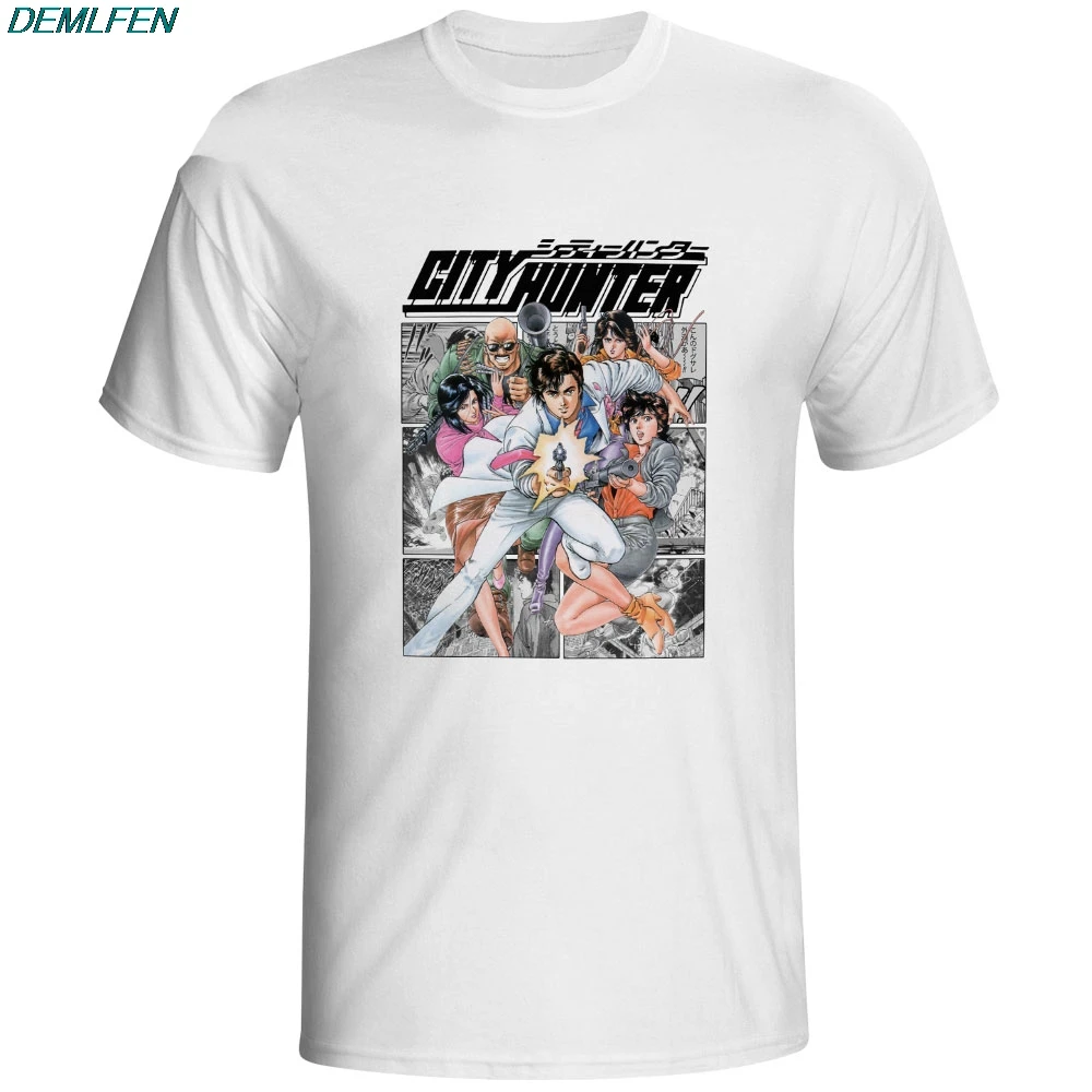 Футболка в стиле ретро с изображением охотников и городских манг модная футболка