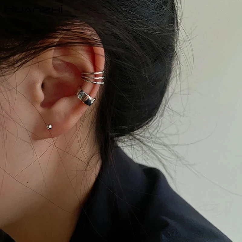 

1PC Minimalist Metal Gold Silver Color Earcuff Geometric Round Ear Clip Cartilage Earring Women Ear Cuff Jewelry