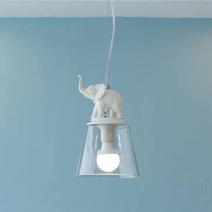 

Современный светодиодный подвесной светильник в виде слона в скандинавском стиле, креативный стеклянный светильник для гостиной, простой ...