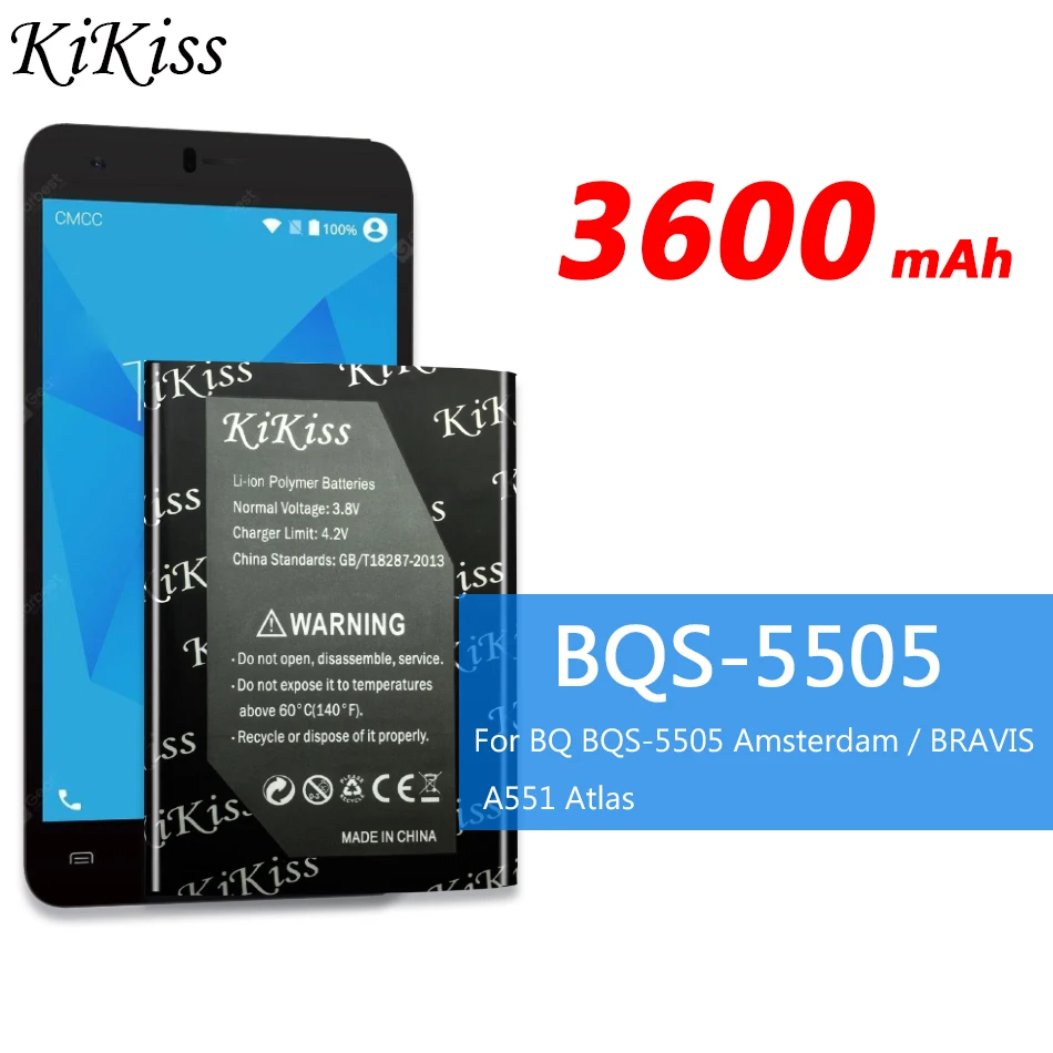 Аккумулятор для мобильного телефона BQ BQS 5505/BRAVIS A551 Atlas + с большой емкостью 3600