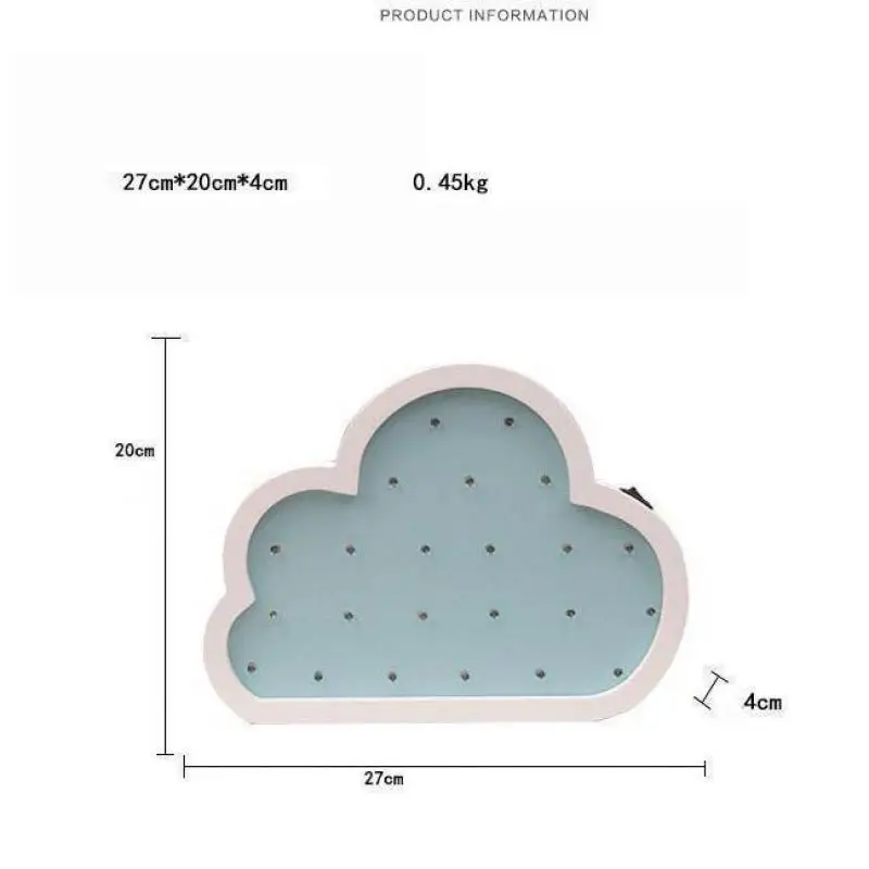 Деревянный настенный светильник в виде облака 3d Звезда луна светодиодный милый