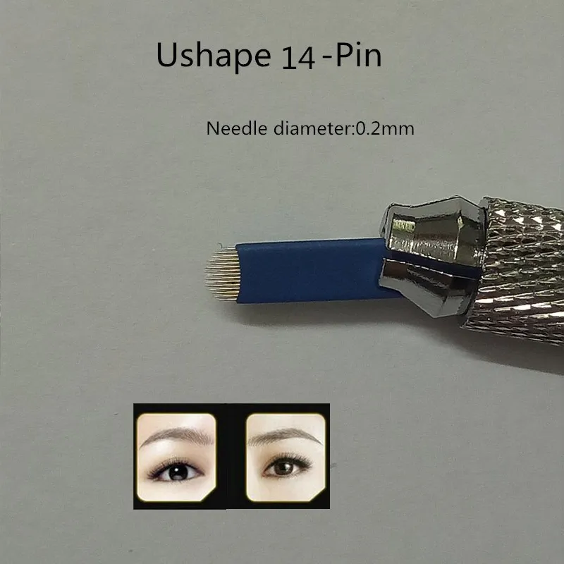 100 шт. Диаметр U форма 14 контактный Перманентный макияж руководство для тату