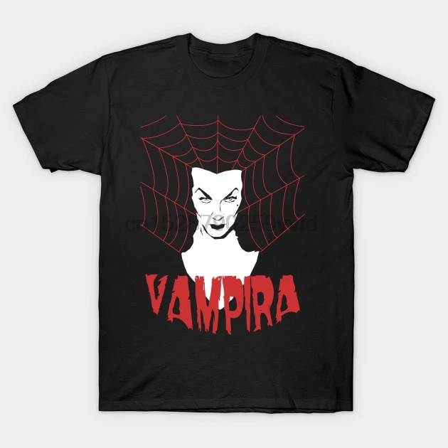 Мужская футболка Vampira The queen of Horror! Дракула Футболка женская тройники топ | одежда