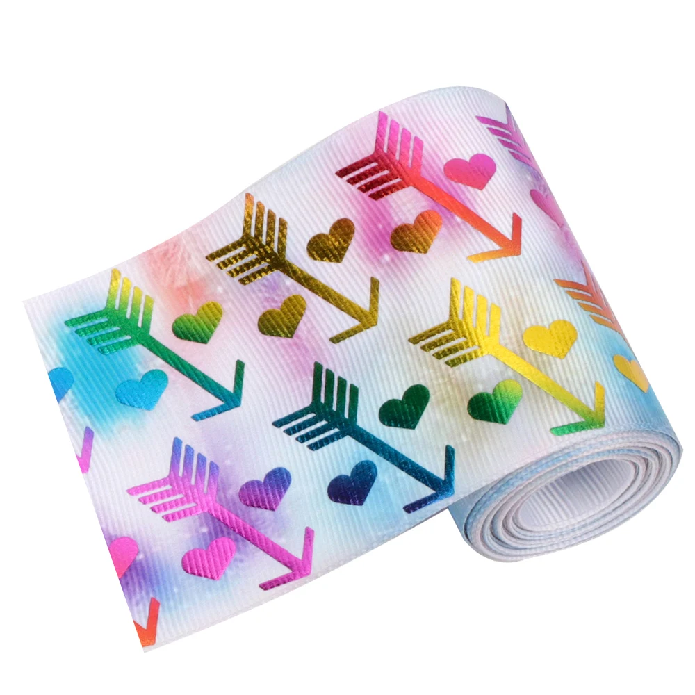 2y/лот 3 '❵ мм Печатная корсажная лента в форме сердца Золотая фольга