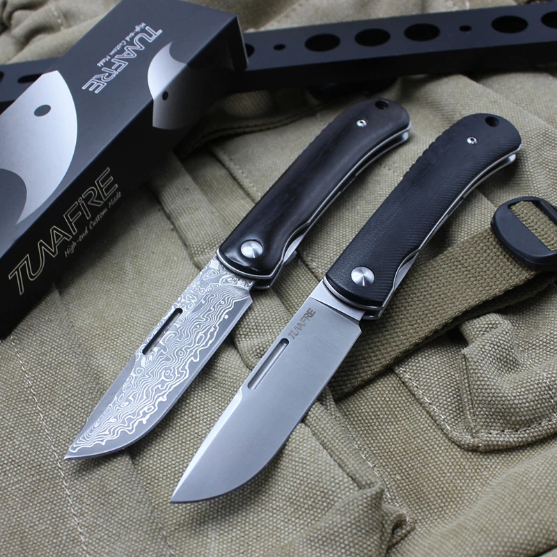 

Тактические ножи Tunafire GT962 из дамасской стали, тактический самоплотный складной нож, лезвие D2, Карманный Походный нож для выживания, EDC, инстр...