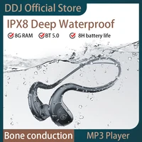 waterproof earphone bone conduction wireless bluetooth stereo headset with 8g ram ipx8 sports swimming headphones for xiaomi