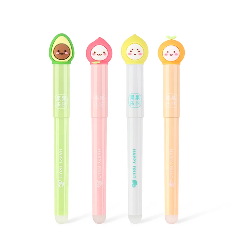 1-Piece Cute Fruit Fountain Pen 0.5mm Heat Sensitive Erasable Ink Pens for Kids Student Kawaii Stationery School Office Supplies |