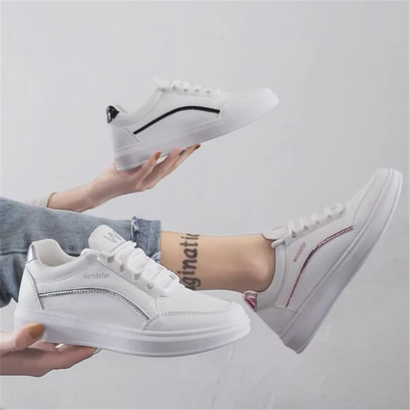 

Summer White Sneakers Women Causal Shoes Platform Basket Femme Height Increasing Ladies Round Toe Female Tenis Feminino