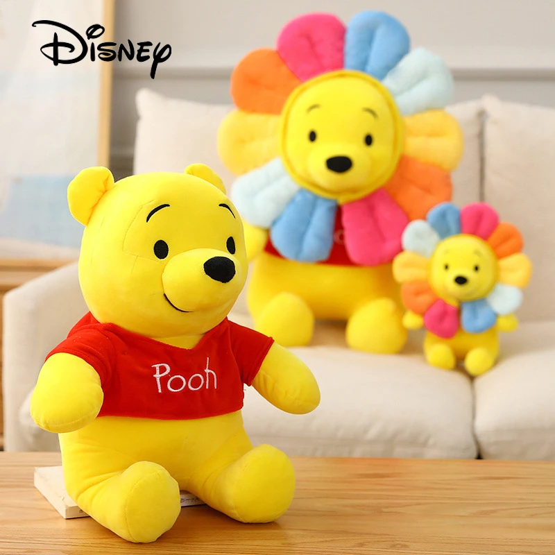 

Disney Sunflower Winnie The Pooh Bear Plush Backpack Animal Stuffed Soft Dolls Appease Pillow Kawaii Gift Toys For Children's