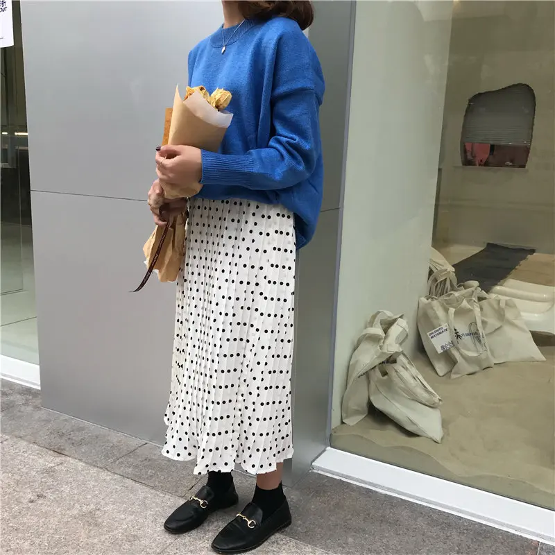 Женская юбка в горошек с высокой талией | одежда