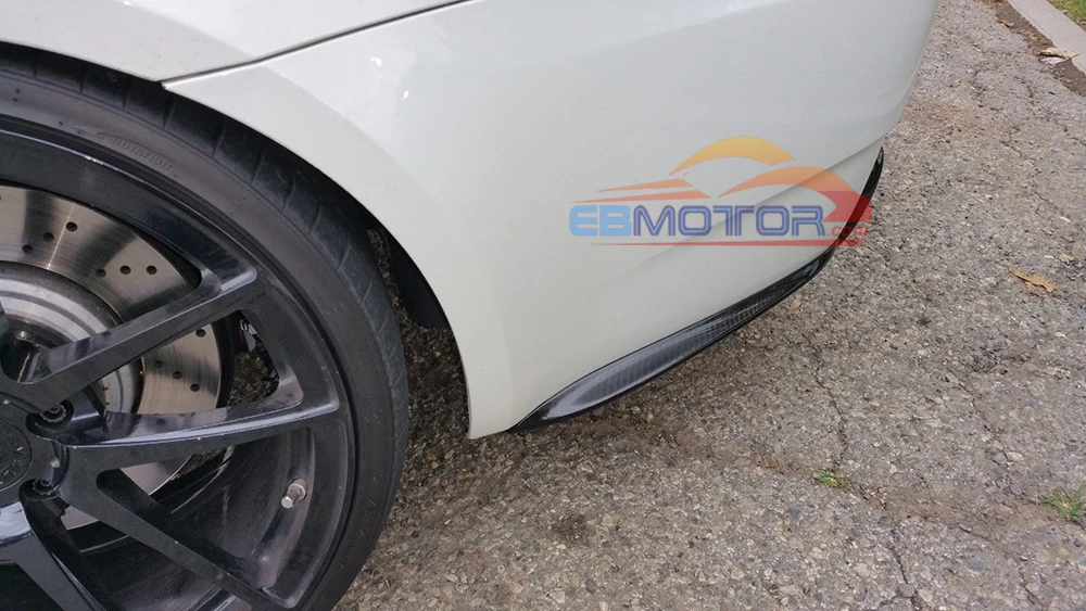 Окрашенный Стекловолокно Задний бампер боковой сплиттер спойлер расширения 1