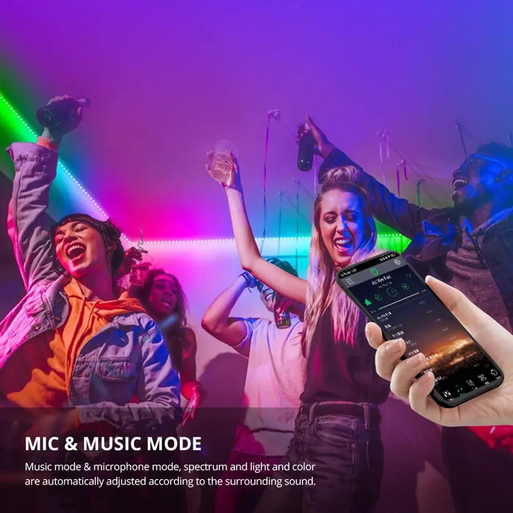 Беспроводная Bluetooth Светодиодная лента музыкальная RGB Диодная с дистанционным