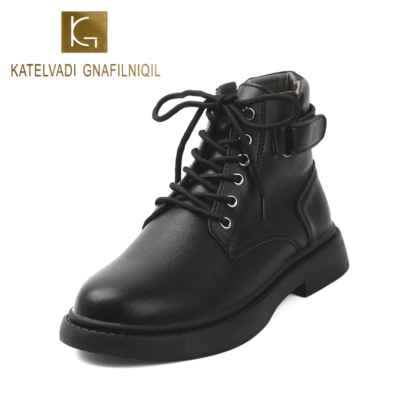 Ботильоны KATELVADI женские спилок на шнуровке квадратный каблук без застежки