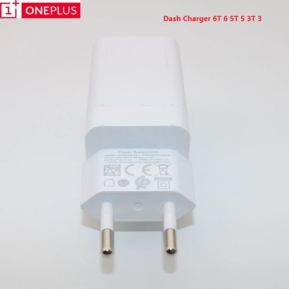 Оригинальное зарядное устройство OnePlus Dash EU для смартфонов 3/3T/5/5T/6 5 В/4A USB настенный