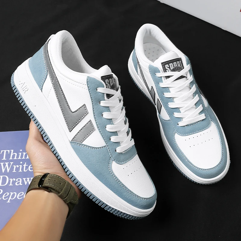 2021 Spring Breathable Men's Casual Shoes Leather Fashion sneakers Student outdoor fashion Men shoes  round toe style