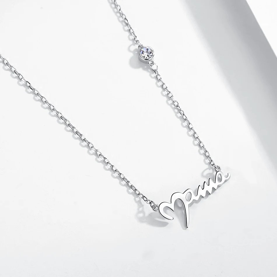 ELESHE 925 серебро Длинная цепочка ожерелья колько Forever Love Mama ожерелье с надписью для