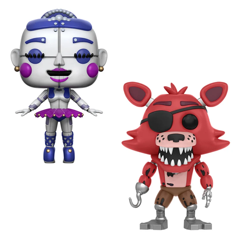2PCS 10 шт. Five Nights At Freddy's Toys ПВХ Фигурки FNAF Бонни и Чика Фокси Funtime Фредди фазмедведь кукла кошмар медведь куклы - Цвет: 2PCS