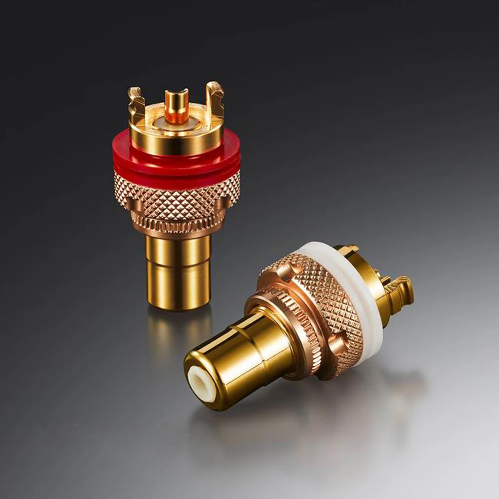 Новый высококачественный позолоченный латунный гнездовой разъем RCA 24K адаптер