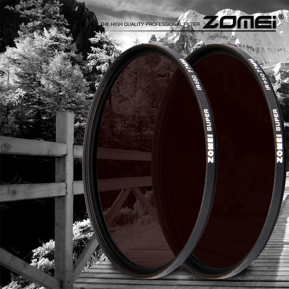 Инфракрасный ИК-фильтр Zomei 680nm 720nm 760nm 850nm 950nm ИК-фильтр 37 мм 49 мм 52 мм 58 мм 67 мм 72 мм 82 мм для объектива зеркальной камеры