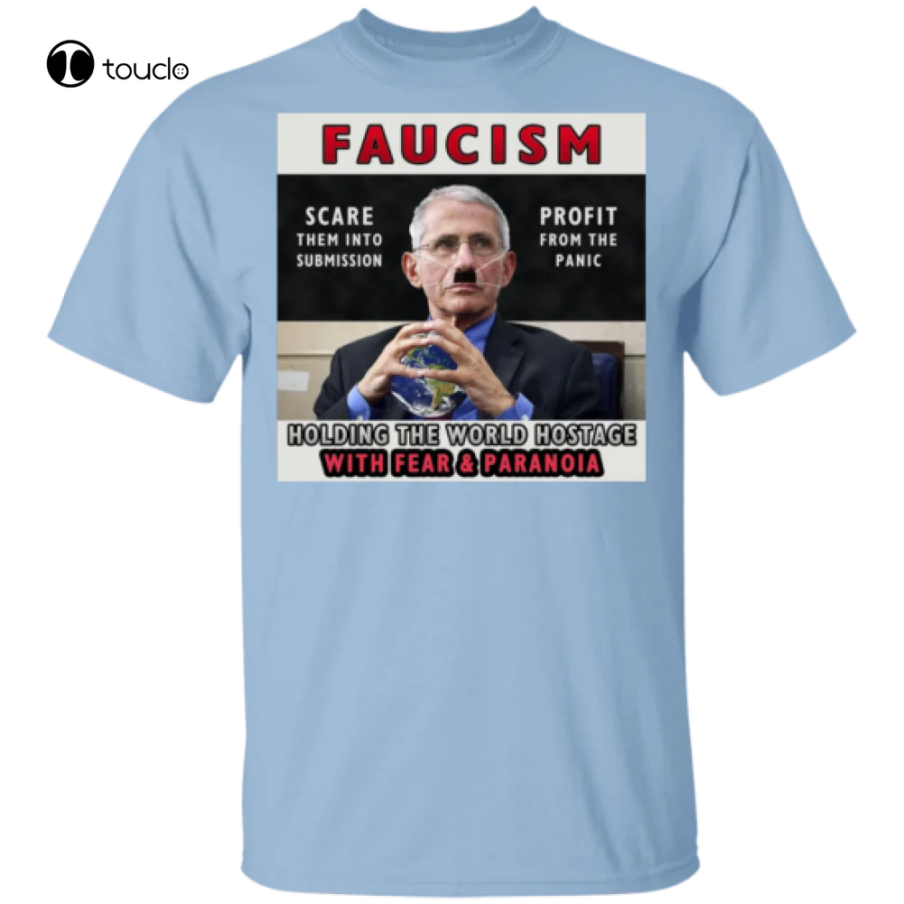 

T-Shirt Faucism Lockdown Freedom Liberty Lies Fire Fauci Cotton Tee Shirt