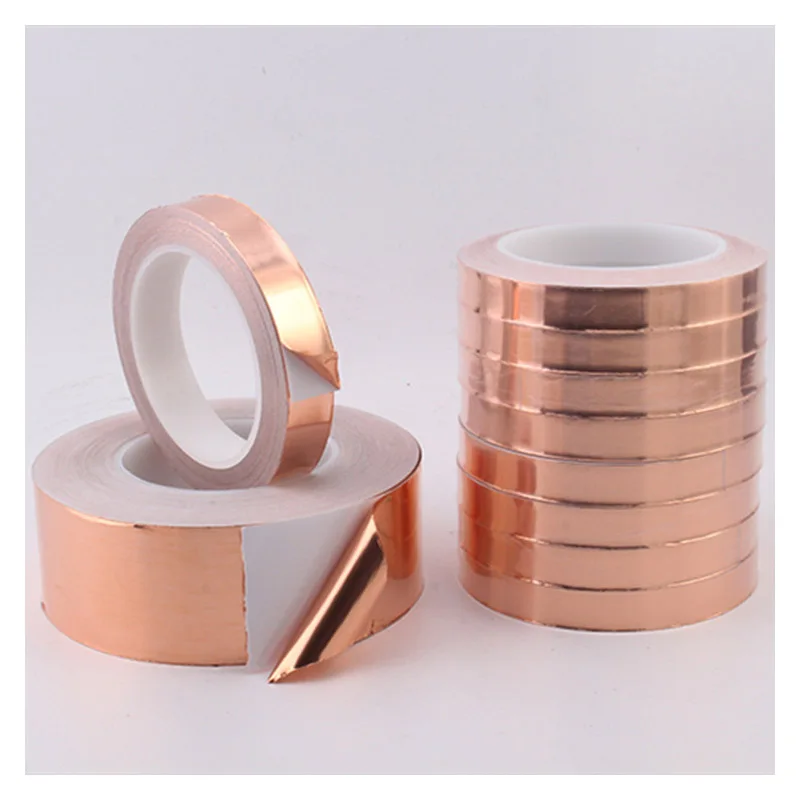 

20 Meters Single Side Conductive Copper Foil Tape Strip Adhesive EMI Shielding Heat Resist Tape