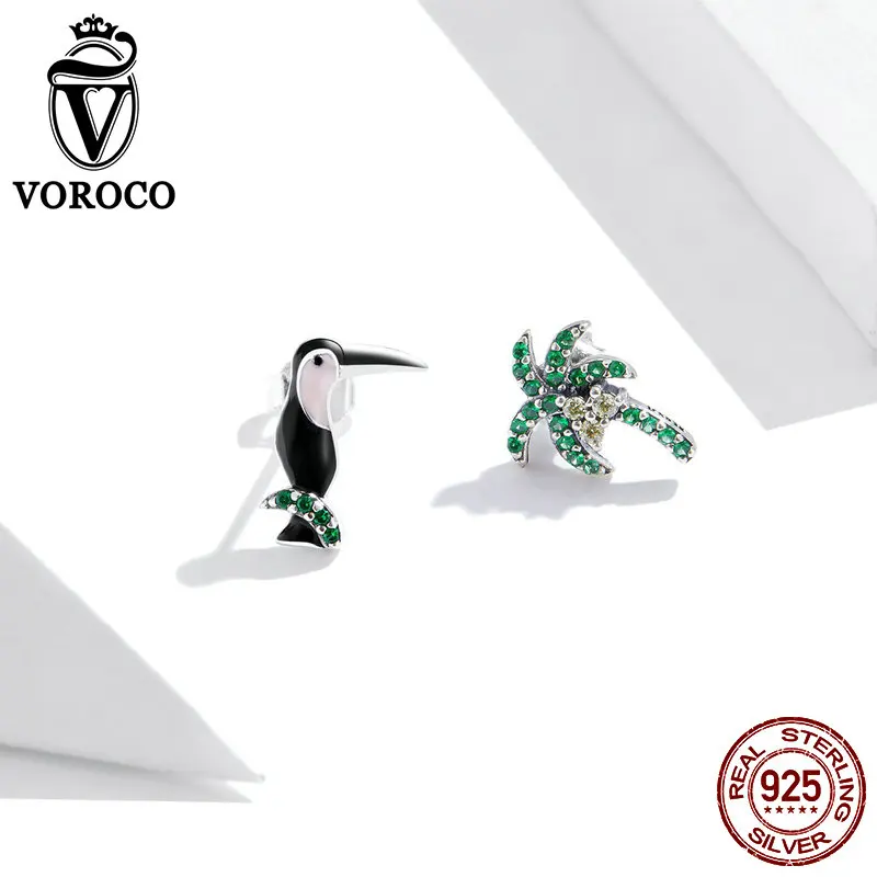 Серьги VOROCO из стерлингового серебра 925 пробы со звездами серьги с тропическими