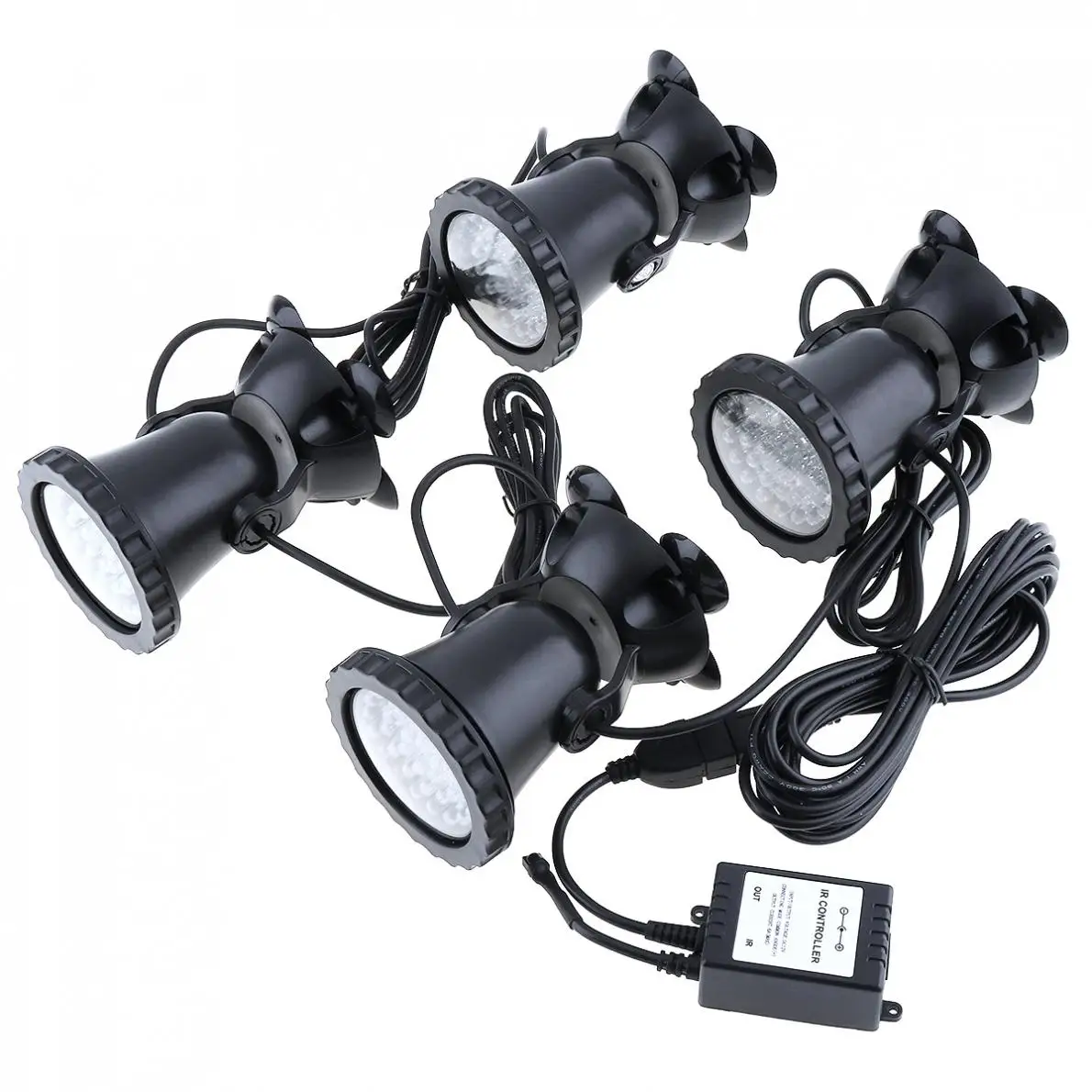

Waterproof 4 Lights 36 LEDs Color Landscaping Spotlights Water Grass Remote Control 16 Colors for Aquarium Fish Tank Pool