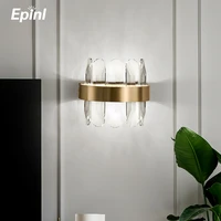 new crystal wall lamp copper light luxury living room tv background wall light bedroom study room bedside lamp modern home decor