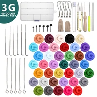 felt diy package 40 color wool felting wool fabric tool kit with 6pcs replacement felting needles for doll making