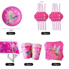 51 шт., мультяшный колокольчик-Динь, бумажная одноразовая посуда для девочек на день рождения, 7 дюймов