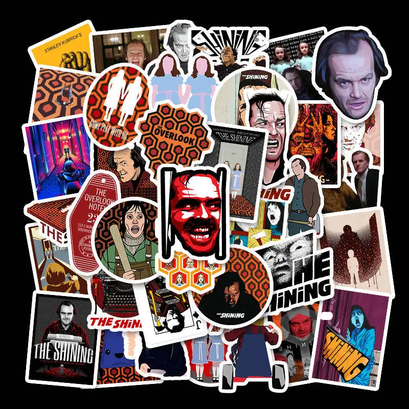 50 шт. фильма ужасов в блестящая наклейка Водонепроницаемый ужас наклейки для