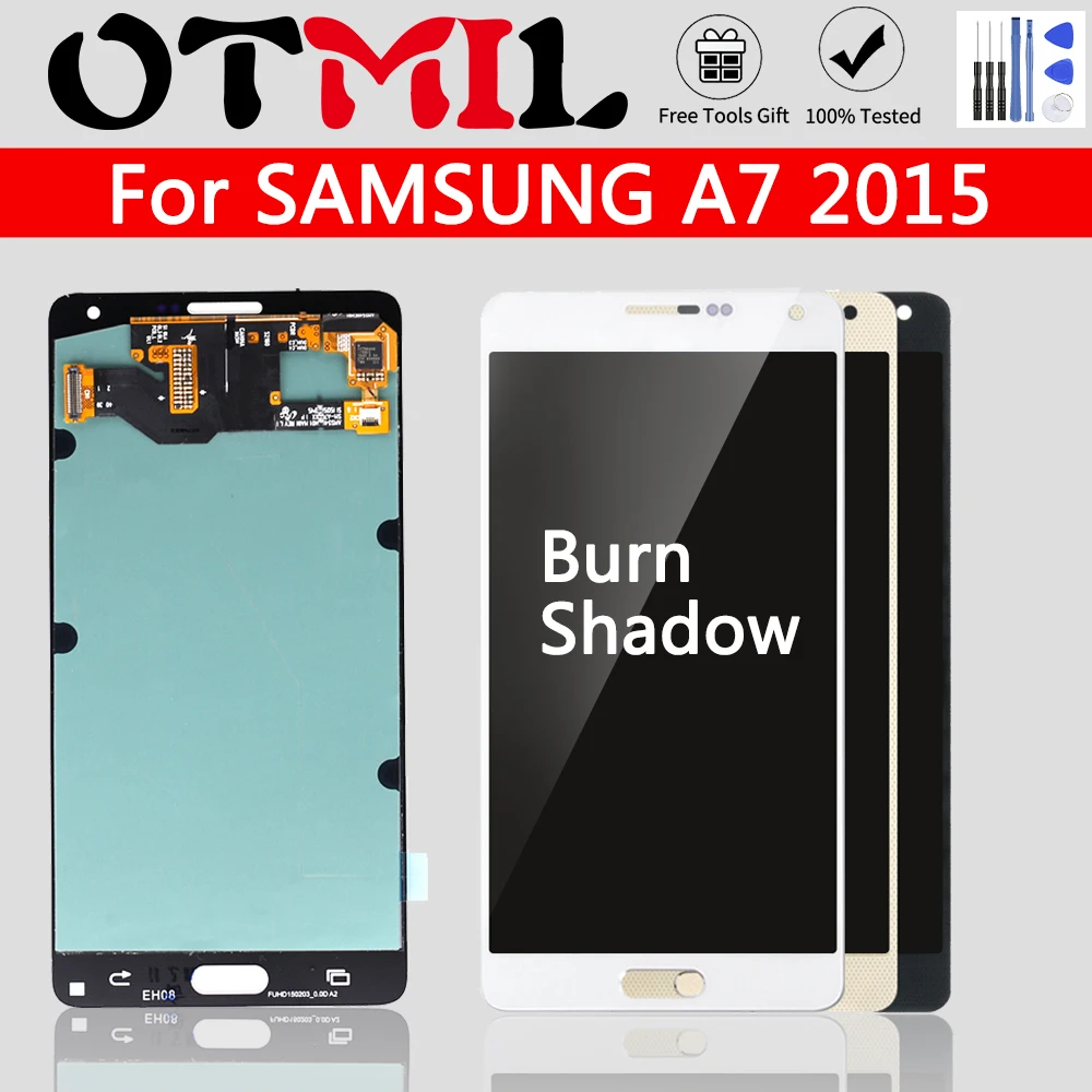 Оригинальный ЖК-дисплей Burn Shadow для SAMSUNG Galaxy A7 с сенсорным экраном и дигитайзером