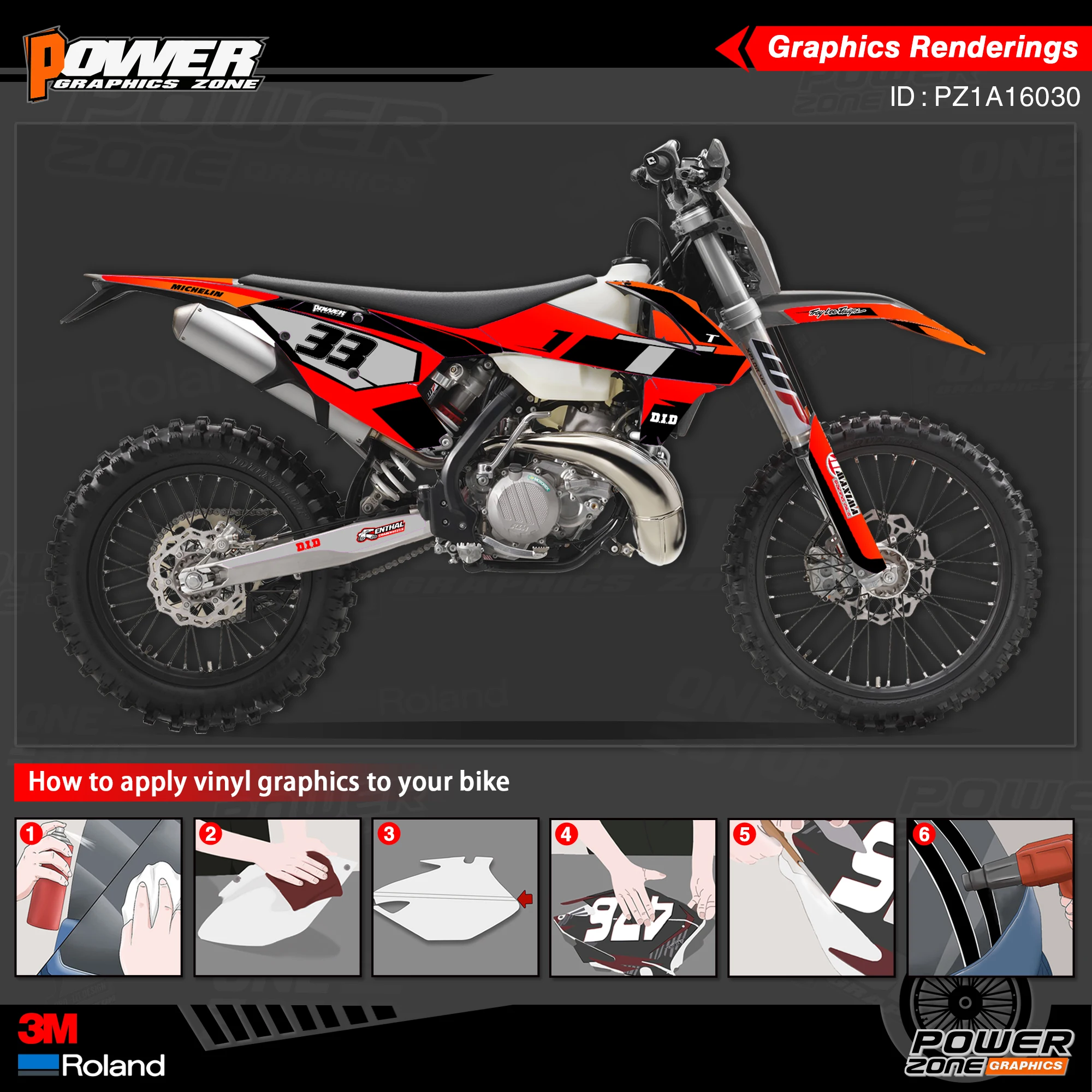 Персонализированные графические фоны PowerZone Team наклейки 3M Набор наклеек для KTM SX SXF