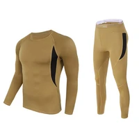 mens thermal underwear shirt pants fleece 2 piece set long johns winter fitness men gym clothes warm sweat suit jogging suit
