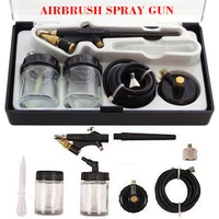 professional air brush kit mini airbrush spray tool artist crafts tool for body paint nail art car 170cm air hose 20ml jar cover