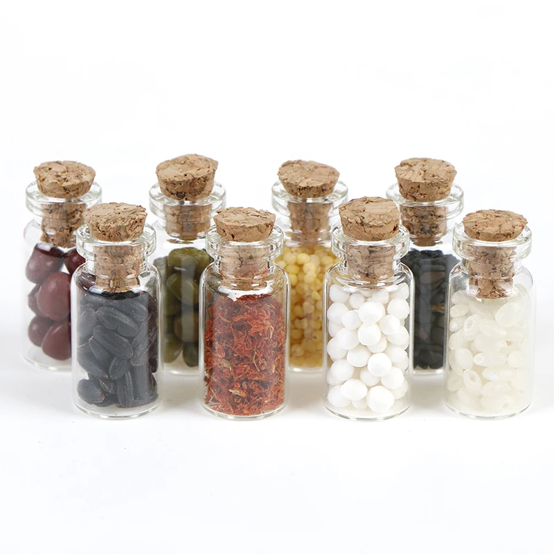 

4Pcs 1:12 Dollhouse Miniature Cute Mini Seasoning Food Bottle Furniture Toy Match for Collectible Gift Dollhouse Accessories