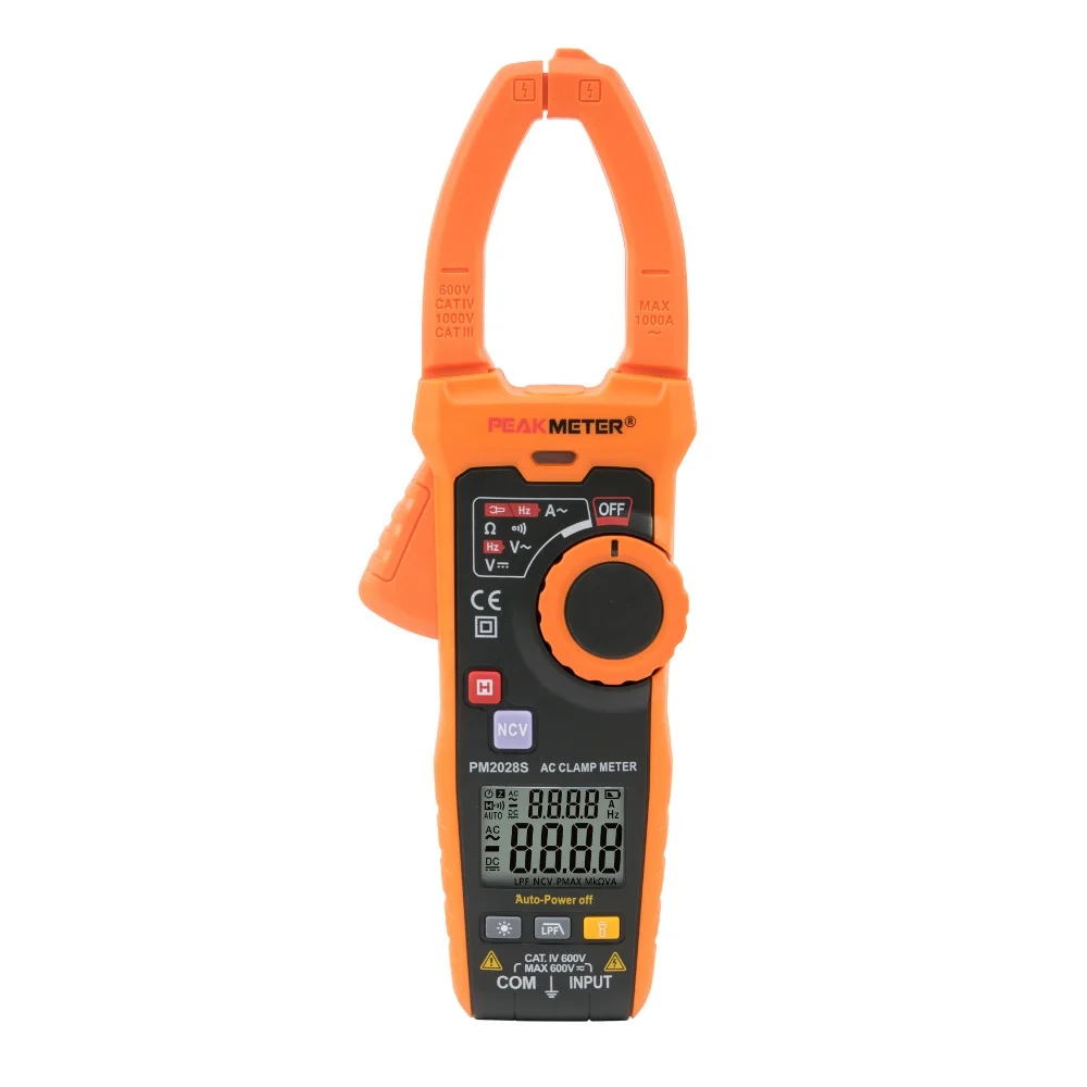 

dual display smart AC digital NCV clamp meter PM2028S with frequency,continuity,backlight test