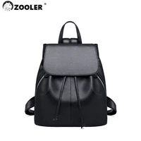 zooler special genuine cow leather backpacks hot laptop backpack black college students school bags real soft leather bags g500