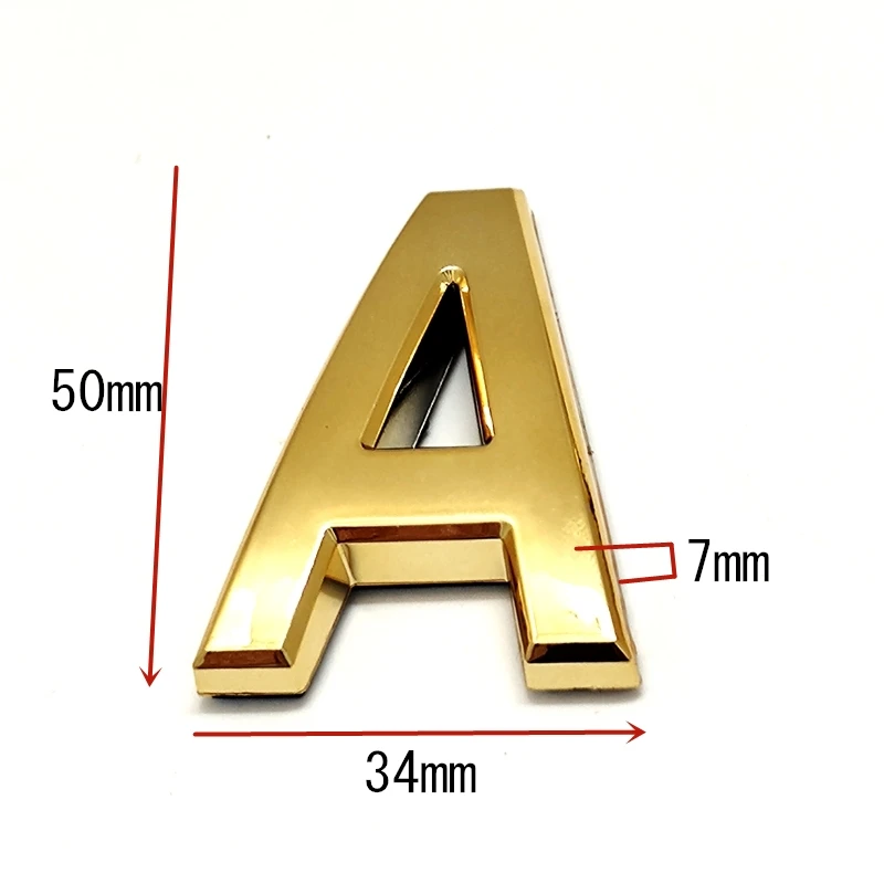 door plate golden color house number 5cm decorative letters numbers customized abs plastic mailbox address sticker label sign free global shipping