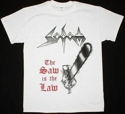 

SODOM THE SAW IS THE LAW ONKEL TOM KREATOR TANKARD THRASH NEW WHITE T-SHIRT