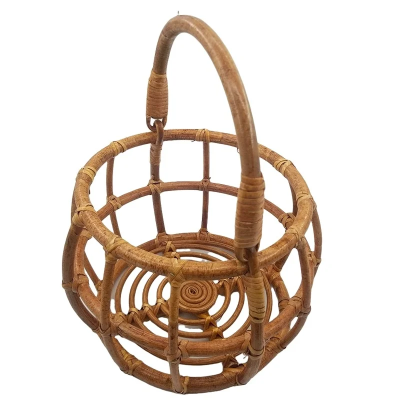 Newborn Photography Props Retro Rattan Woven Basket Baby Full Moon Photo Shooting Container Baby Child Photo Posing Furniture