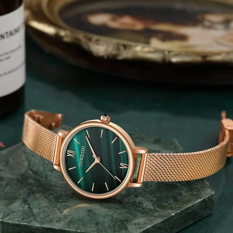 

Luxury Brand Rose Gold Women Watch Fashion Ladies Quartz Alloy Wrist Watch Elegant Dress Mesh Belt Watch Female Clocks