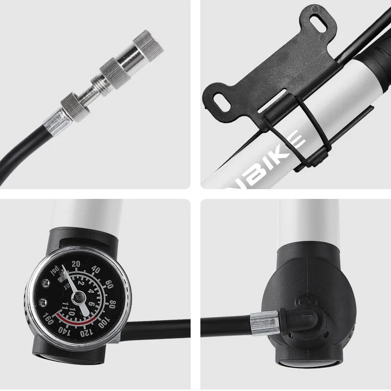Портативный велосипедный насос INBIKE с манометром воздушный Presta Schrader для
