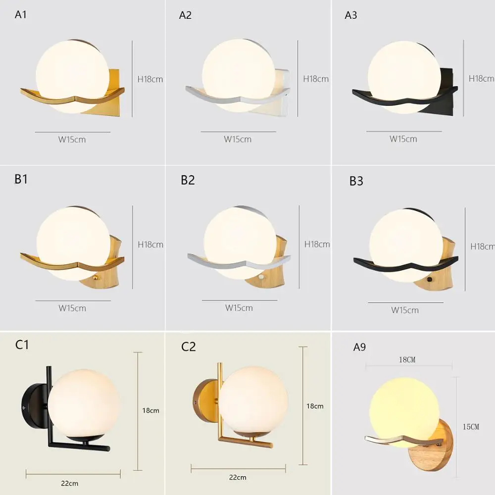 Креативная современная настенная лампа Moon стеклянный шар классические