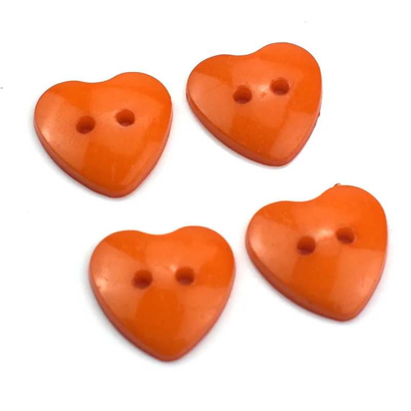 100PCS 2 Holes Heart Resin Buttons Apparel Sewing Accessories Diy Scrapbooking Crafts Button Love Flatblck Craft | Дом и сад