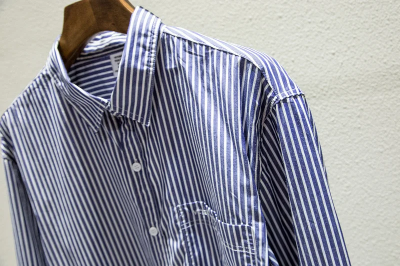 

2019 Best Version Vetements Oversized Striped Colour Blocking Women Men Shirts Hiphop Streetwear Men Cotton Casual Shirts